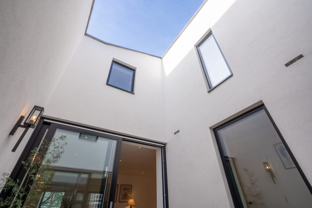 a large building with scaffolding on top of it