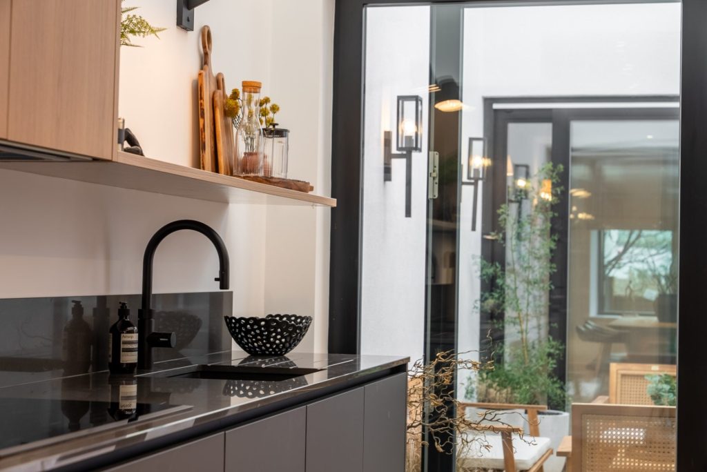 a large building with scaffolding on top of it