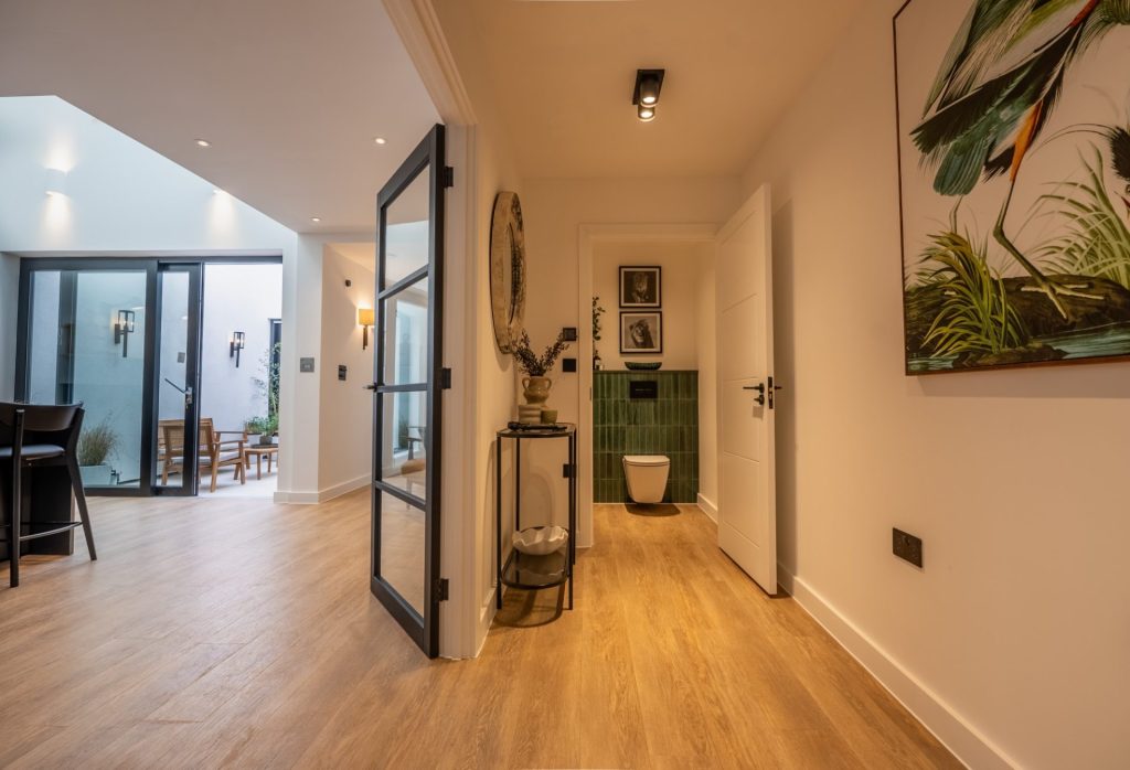 a large building with scaffolding on top of it