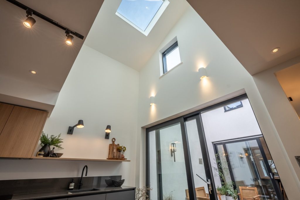 a large building with scaffolding on top of it