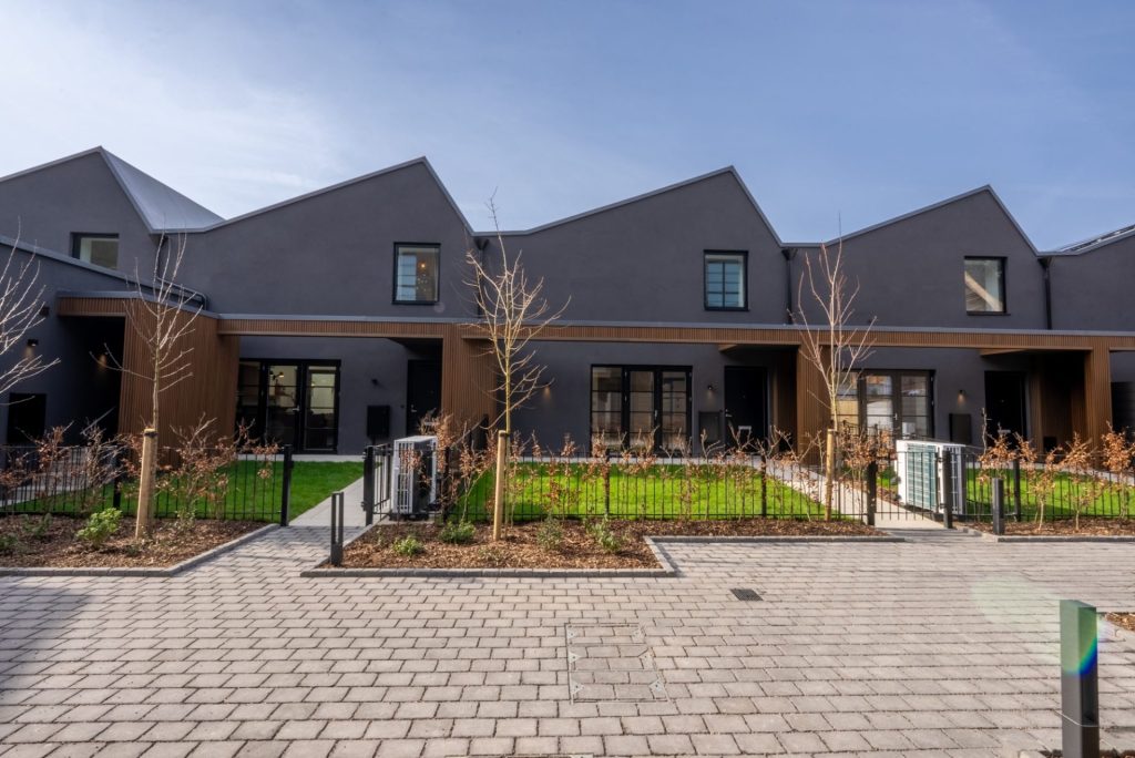 a large building with scaffolding on top of it