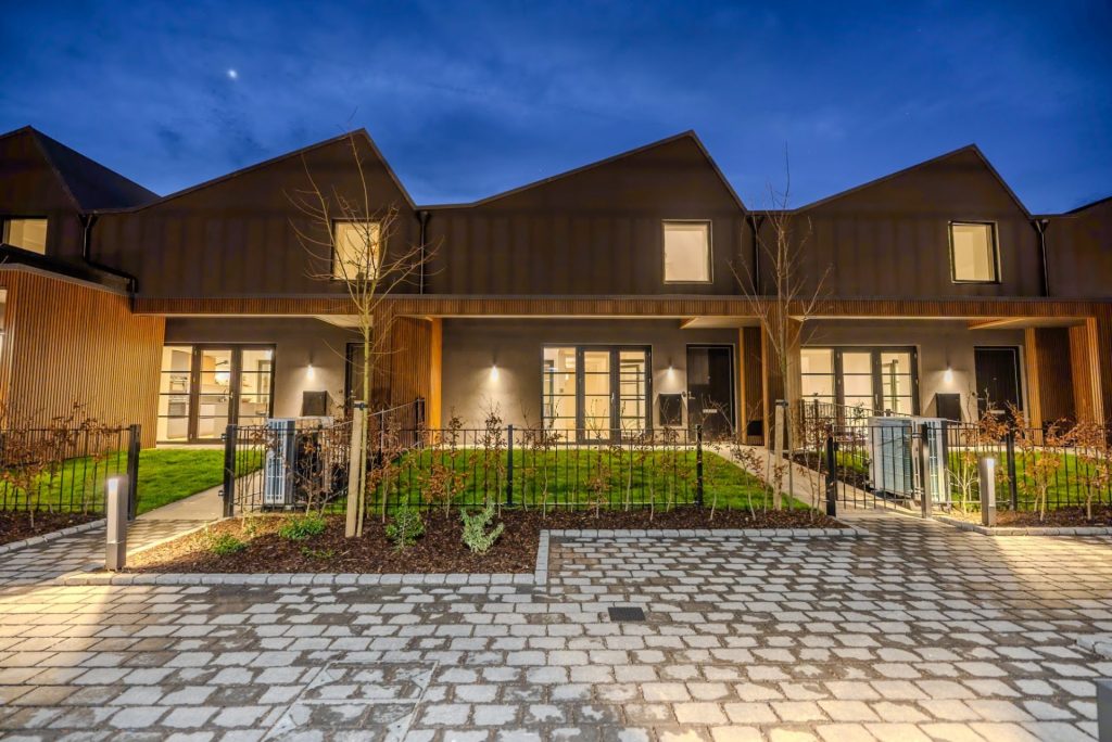 a large building with scaffolding on top of it
