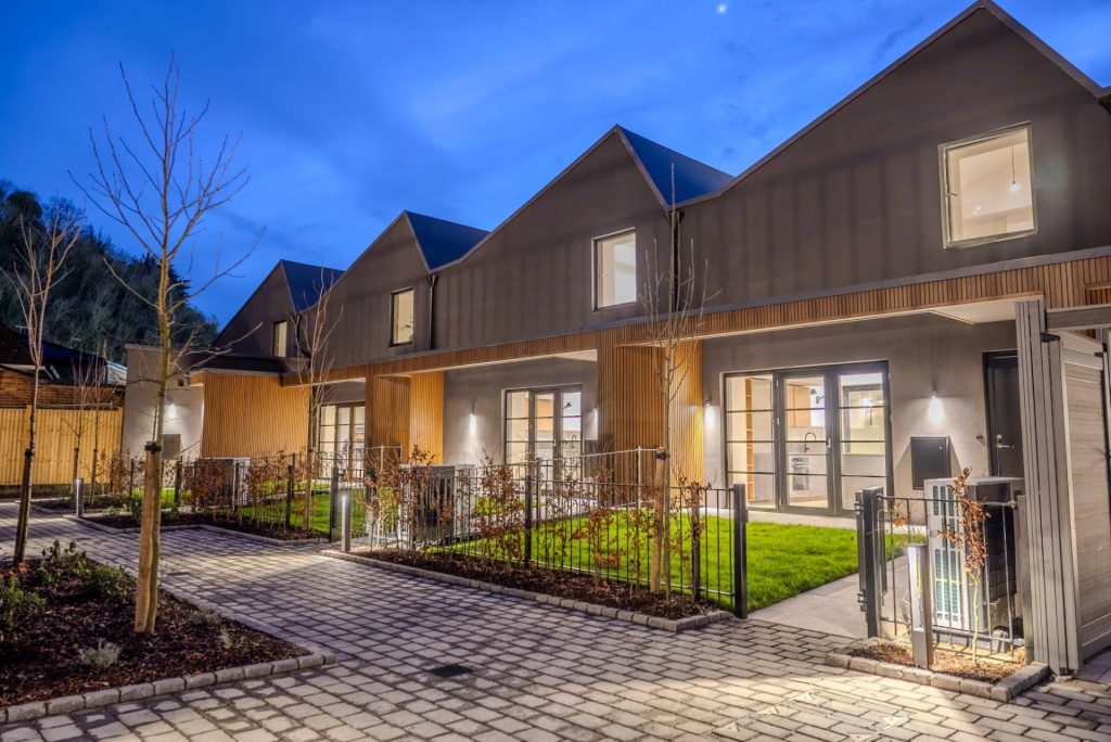 a large building with scaffolding on top of it