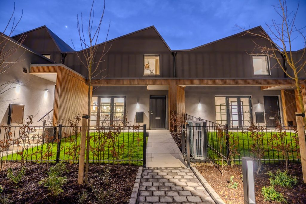 a large building with scaffolding on top of it